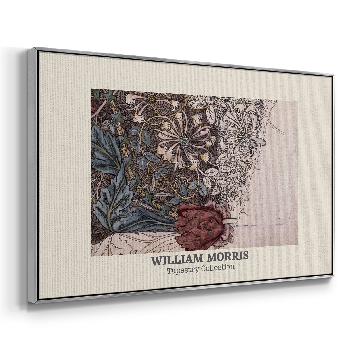 Vintage Abstract Print-XLI Framed in Silver Wood Gallery Wrapped Canvas 17 in. x 25 in.