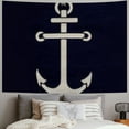 thumbnail image 2 of AWERP Beach Nautical Coral Reef Sea Fan Navy Blue Sailing Lighthouse Starfish Ocean Tapestry Painting, 2 of 6