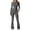 Gray 5, variant on Workout Yoga Jumpsuits for Women Long Sleeve Square-Neck Seamless Bodycon Full Length Long Pants Casual Tracksuit