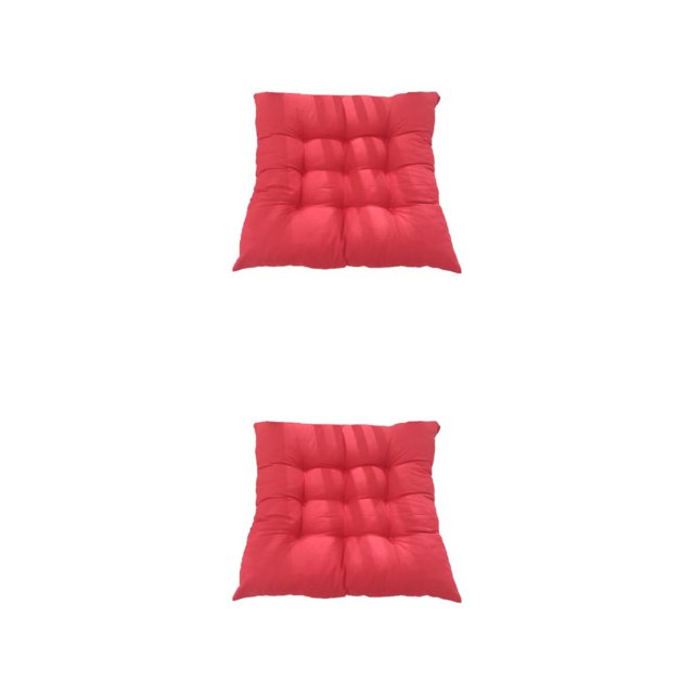 Wweixi Coussin en Polyester et Coton avec Sangle Confortable et Respirant Antidérapant avec Rembourrage en Perles pour Relâcher l'Assise Rouge Vif 2 Ensembles