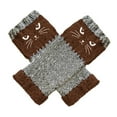 thumbnail image 1 of Guantes sin dedos con mangas para muñeca y orificio para pulgar, ideales para clima frío para mujeres y niñas. marrón, 1 of 8