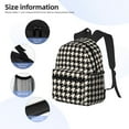 thumbnail image 2 of KLL Black and white houndstooth Print Laptop Backpack,Lightweight Backpack for Women Men Travel Daypack Fit for Travel Hiking Weekend, 2 of 6