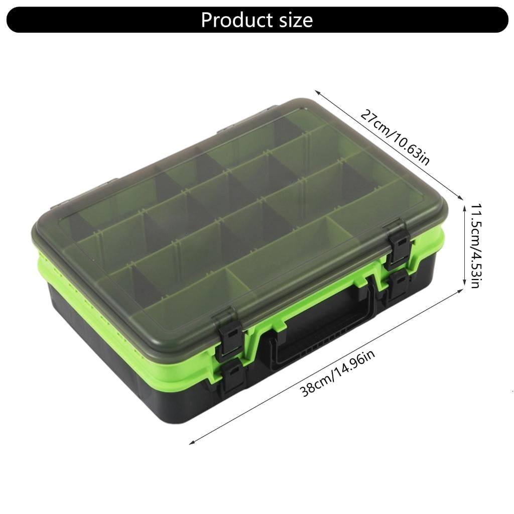 Yihuala Tackle Box Double Layer Fishing Lures Baits Hook Storage Container Case Multiple Compartment Fishing Tackle Storage Box