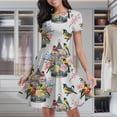 thumbnail image 2 of Birds, Cages, Flowers, Vibrant, Design Women's Classic Swing Skater Dress Casual Work Party Cocktail Dresses, 2 of 6