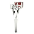 thumbnail image 3 of Three-Stone Engagement Ring for Women - 0.87ct Natural Garnet in 14K White Gold Promise Ring, 3 of 6
