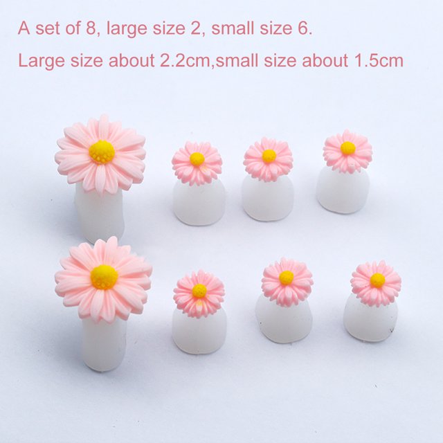8PCS Toe Separator Cute Flower Fake Pearl Toe Spacer Pedicure Tool for Nail Art