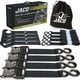 thumbnail image 1 of Correas De Trinquete De Alta Resistencia Jaco - 1,6 Pulgadas X 8 Pies (Paquete De 4) | Kit De Amarre Con Bucles Suaves - 5 208 Lbs (Negro), 1 of 1