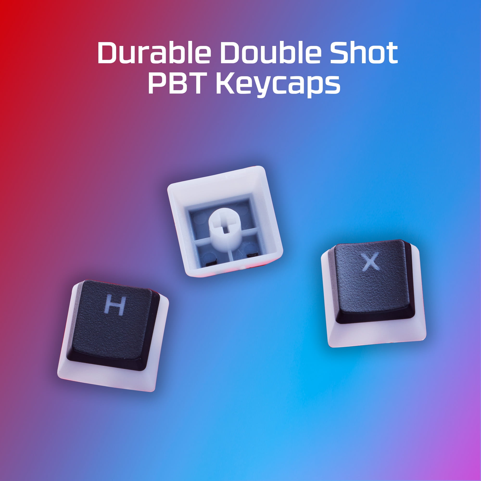 HyperX Pudding Keycaps 2 - Full Key Set - PBT - Black (US Layout)