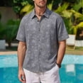 thumbnail image 2 of ZVNAΖH Men's Retro Star Print Shirt, Short Sleeve Collared Button Down Top for Summer Vacation & Daily, S-5XL, 2 of 5