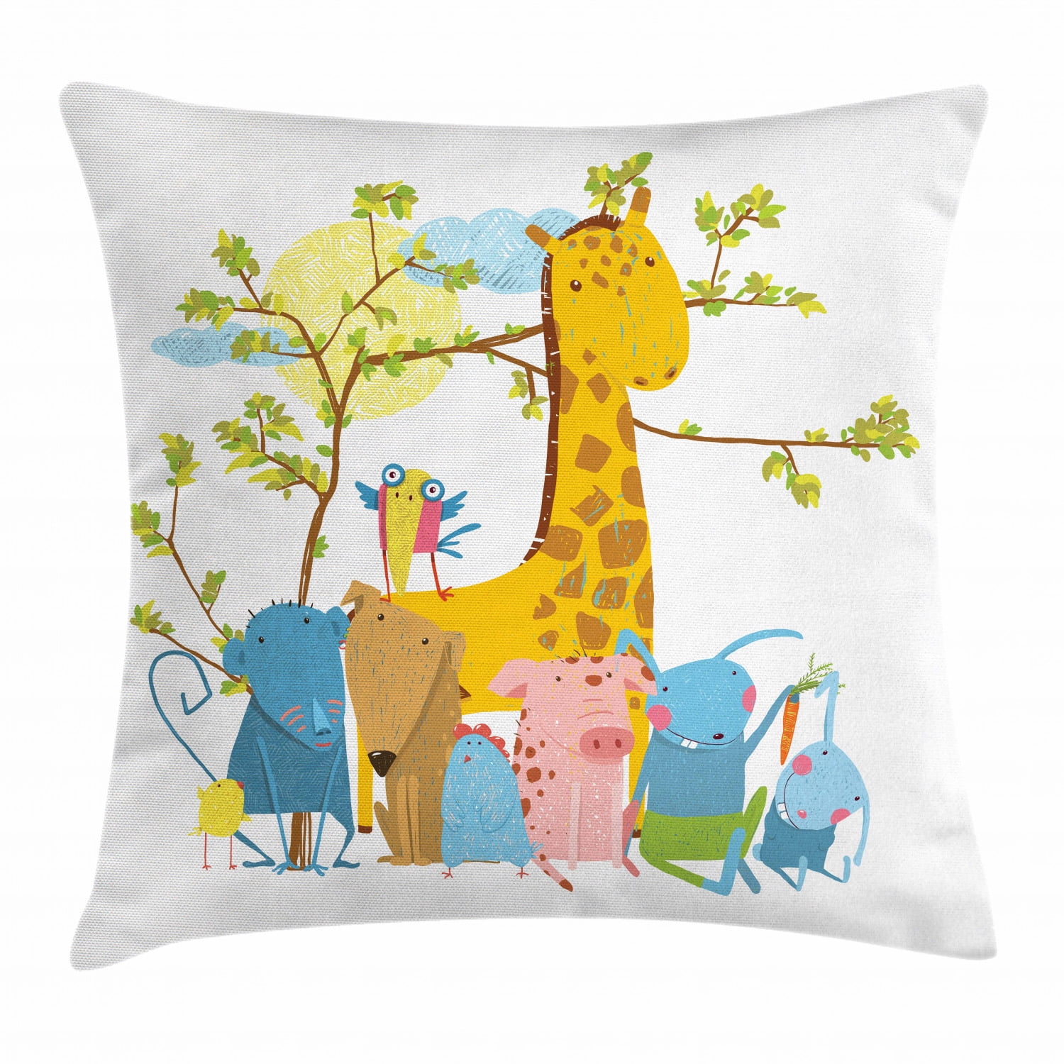 Pom Pom Unicorn Elephant Animals Childrens Cushions Girls Boys Nursery Pillows 