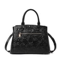 thumbnail image 6 of Ladies' Genuine Cowhide Leather Tote Rose Embossing - Handbag, Shoulder Bag for Commuting Storage, 6 of 8