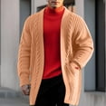 thumbnail image 2 of HOOMEUMY Mens Cardigan Knitted Sweaters Classic Solid Coat Front Open Jacket Slim Fit Design Casual Workout Drop Shoulder Clothes Fashion 2025 Trendy Khaki XXL, 2 of 6