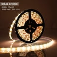 thumbnail image 2 of FZC-12V LED Strip Light Warm White,16.4ft Waterproof Flexible Rope Light, 300LEDs SMD5050 Tape Ribbon Light for Home,Party, Bedroom,12V Power Supply Not Included, 2 of 4