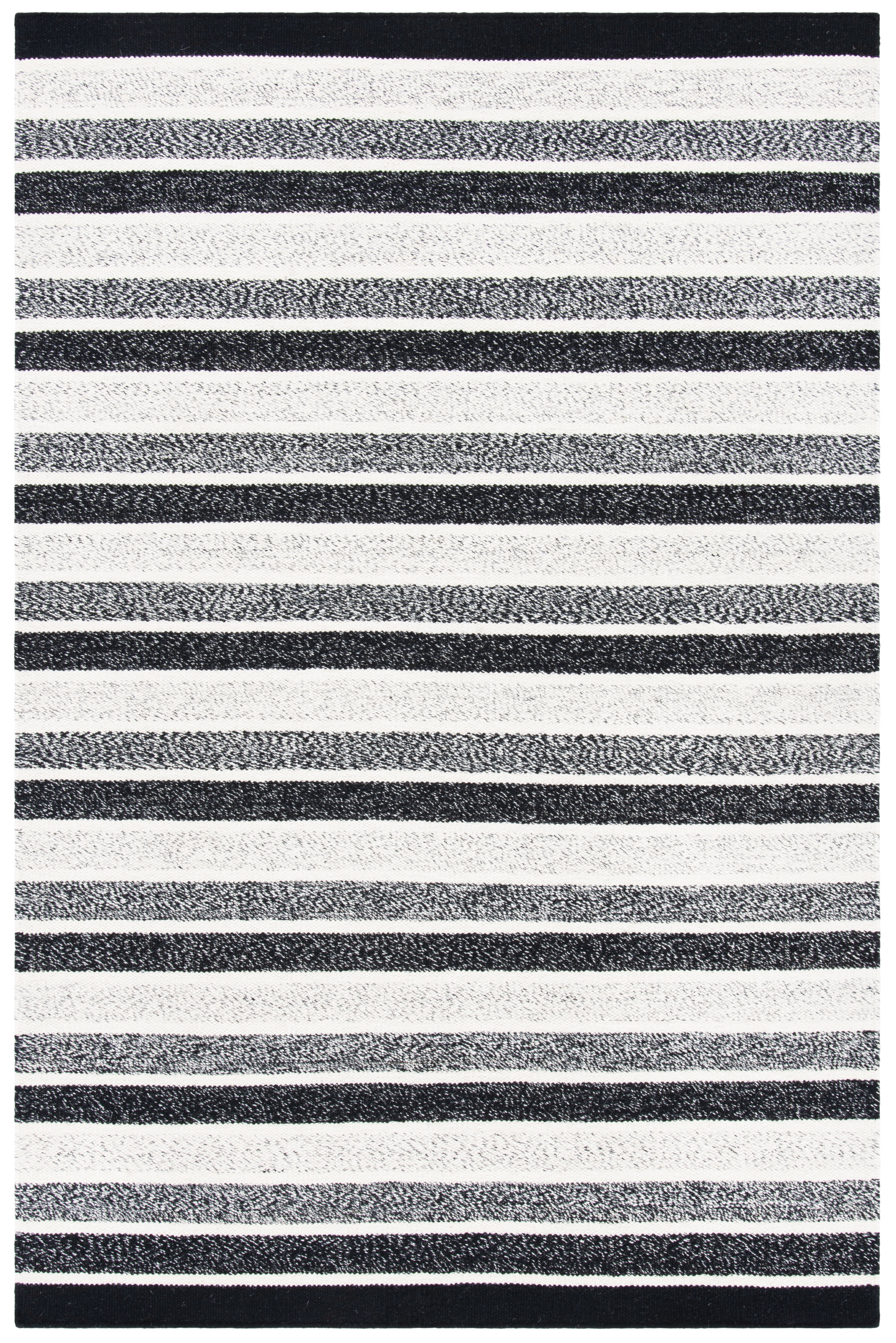 Safavieh Kilim Carlie Striped Reversible Area Rug, Black/Ivory, 4' x 6'