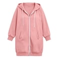 thumbnail image 3 of yillto Plus Size Womens Sweatshirt Jacket Zip up Hoodie Lightweight Long Sleeve Fall Fashion Hooded Sweatshirts, 3 of 6