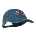 thumbnail image 5 of Checkered Racing Flag Embroidered Washed Cap - Navy OSFM, 5 of 5