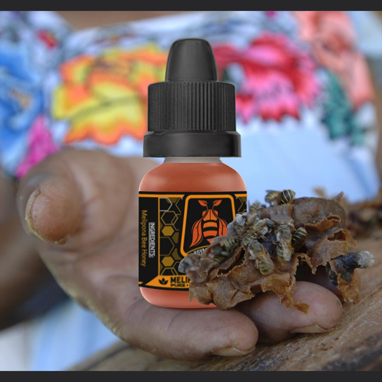 G&G Brands Royal Lady Bee Melipona Stingless Bee Raw Honey, 100% Pure, Yucatan, 12mL Dropper Bottle