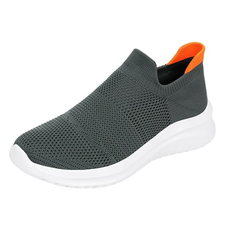 Sopiago Women s Loafers Mesh Flats Walking Shoes Non Slip Shoes Low Top Casual Slip On Shoes Women Grey 9.5