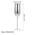 thumbnail image 2 of Unbreakable Stemmed Champagne Glasses, 270ml/9 OZ Red Wine Glass Metal Stemmed Shatter Proof Champagne Flutes，Silver, 2 of 5