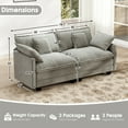 thumbnail image 6 of BedLuxury 76.7'' Loveseat Sofa, Modern Chenille Sectional Sofa Cloud Couch for Living Room, Apartment, Office, 2-Seat, Grey, 6 of 9
