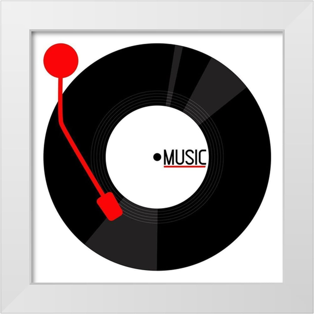 Rodriguez Enrique 12x12 White Modern Wood Framed Museum Art Print Titled - Vinyl Music