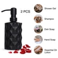 thumbnail image 2 of Aomota 2 Pack Glass Soap Dispenser Diamond Design , 12 Ounce Kitchen Soap Dispenser for Bathroom, Hand Soap, Dish Soap (Matte Black), 2 of 9