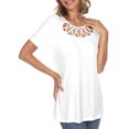thumbnail image 4 of White Mark Women's Crisscross Neck Short Sleeve Top, 4 of 5