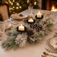 thumbnail image 7 of 30-Inch Artificial Christmas Table Centerpiece with Red Ornaments and Candle Holder, Elegant Holiday Table Decor for Dining Room, Winter Party Decoration, 1Pack B, 7 of 7