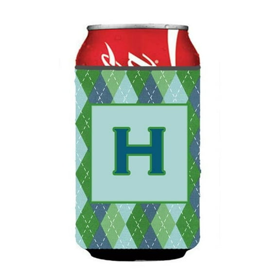 Letter H Initial Monogram - Blue Argoyle Can Or Bottle Hugger
