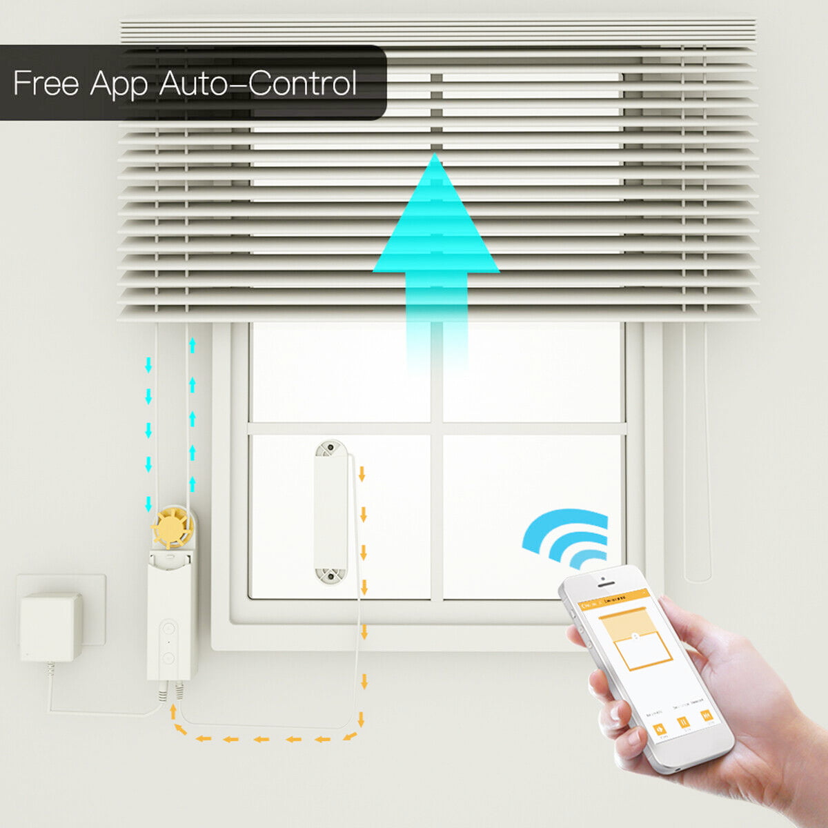 Bluetooth Smart Motorized Blinds Drive with Solar Panel Chain Roller Shade F0K9 