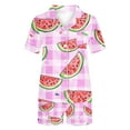 thumbnail image 3 of GERsome Womens Pajamas Set Summer Short Sleeve Loungewear Two Piece Sleepwear Button Down Pj Set Comfy Tops and Shorts Loungewear S-XXL, 3 of 4