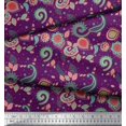thumbnail image 2 of Soimoi Japan Crepe Satin Fabric Paisley & Floral Artistic Print Sewing Fabric Yard 42 Inch Wide, 2 of 3