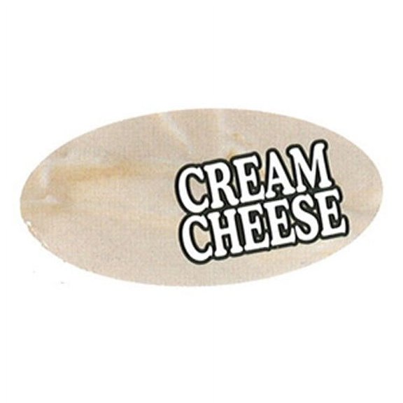 Specialty Printing Oval Cream Cheese Flavor Label, 1.96" x 31/32" | 1000/Roll