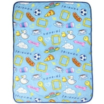 Friends TV Show Series Icons Allover Design Logo Plush Throw Blanket 46' x 60'
