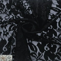 60" Wide Nylon Spandex Floral Lace Fabric by the Yard – (87 GSM) 4-Way Stretch, Anti-Wrinkle & Breathable Fabric for Lingerie, Draperies, Wedding Gowns & DIY-Black