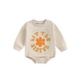 thumbnail image 1 of Mialoley Sister Matching Romper Outfits Letter Flower Print Long Sleeve Toddler Sweatshirt Fall Clothes, 1 of 9