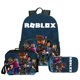 thumbnail image 1 of Roblox-mochila con estampado Digital 3D para niños, bolsa de almuerzo de tres piezas a todo color con cremallera, regalo de cumpleaños, 1 of 4