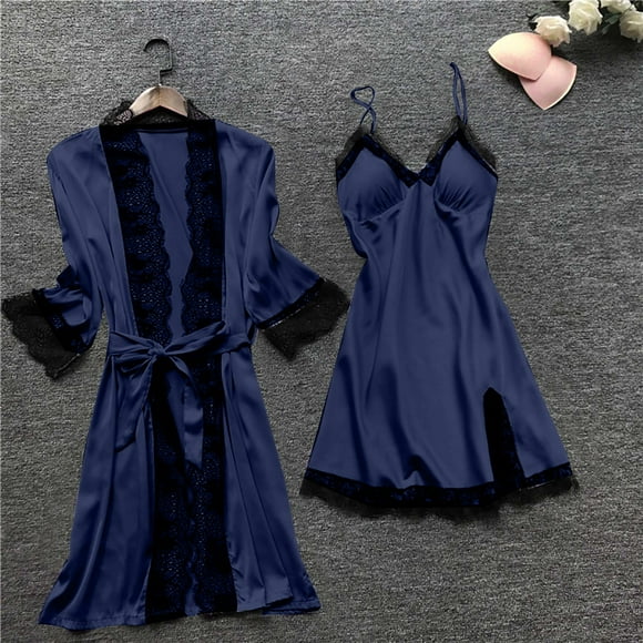 KOKOPARK Pajamas for Women Set Pj Sets Y2K Lounge Long Sleeve Shirt Stain Women's Sleepwear Matching Spring Womens Pjs Navy