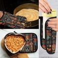 thumbnail image 5 of Yayeee Oven Mitts and Pot Holder Set of 2 Heat Resistant Kitchen Gloves Baking Hot Pad, Black Geometric, 5 of 5