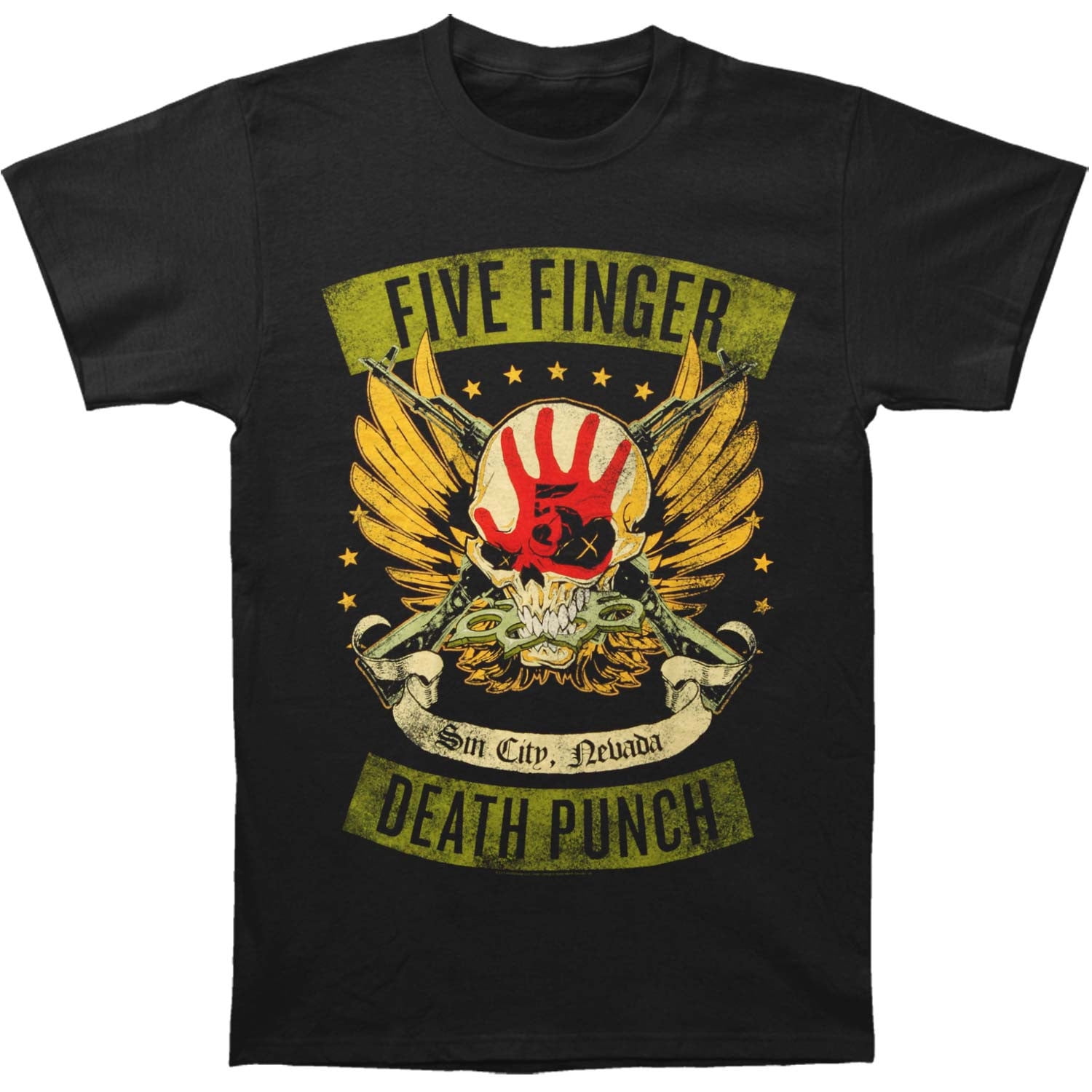 GLOBAL Five Finger Death Punch Men's Locked and Loaded TShirt Black GLOBAL Five Finger Death Punch Men's Locked and Loaded TShirt Black