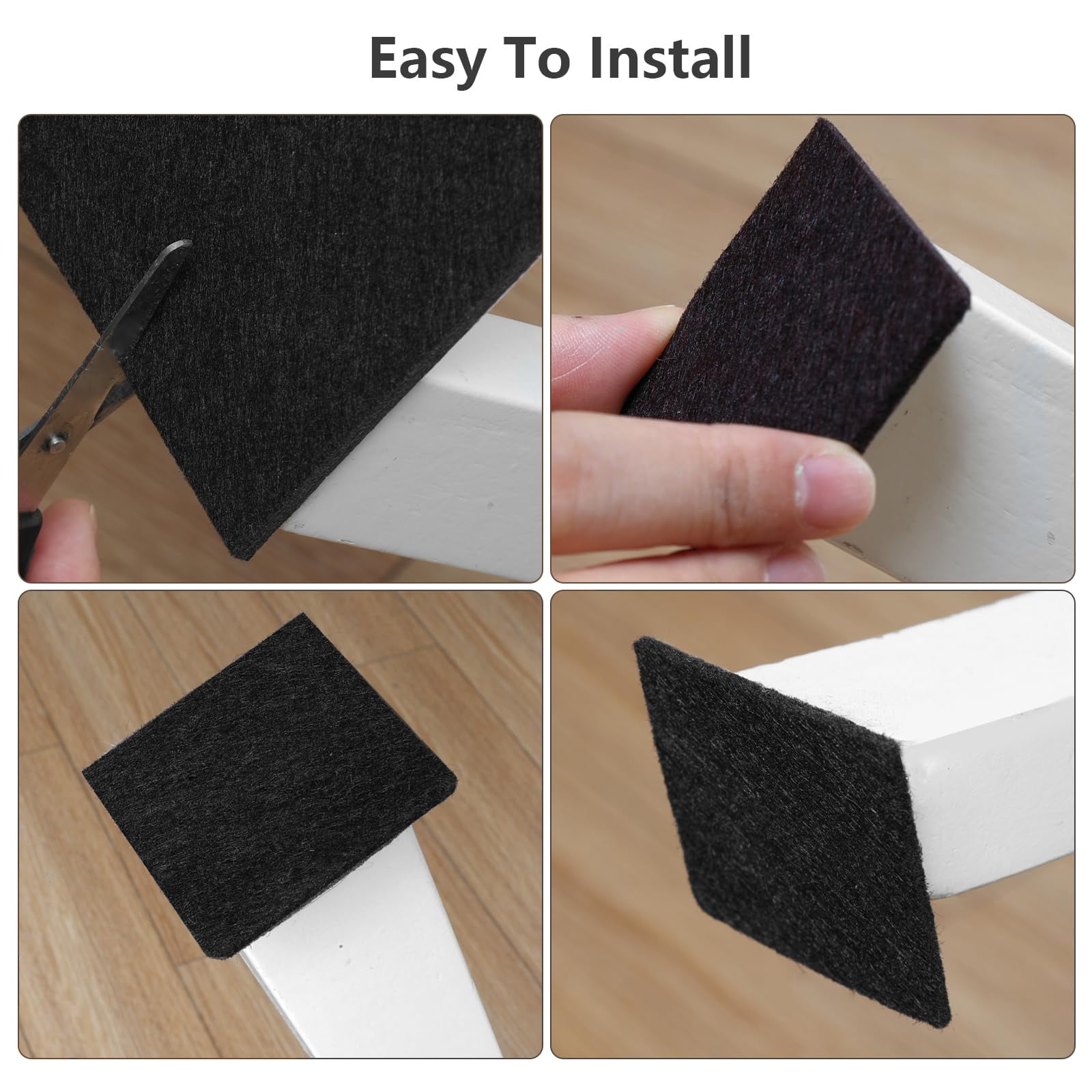 Felt Furniture Pads For Hardwood Floors -24 2.5" Chair  Floor Protectors Black