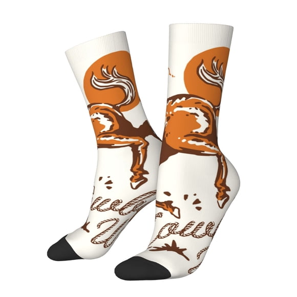 Balery Cowboy Riding Horse Calcetas Largas con Estampado para Hombre y Mujer – Suaves y Transpirables, Talla Única (US 5-11)