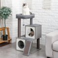 thumbnail image 2 of Pefilos 34" Cat Condo for Multiple Cat Tree Houses with Spacious Perch, Cat Tower for Big Cats, Gray, 2 of 7