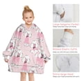 thumbnail image 6 of Doodle Poodle Image Blanket Hoodies for Kids 6-13YR Oversize Wearable Blanket Hoodies for Boys Girls Teens, 6 of 7