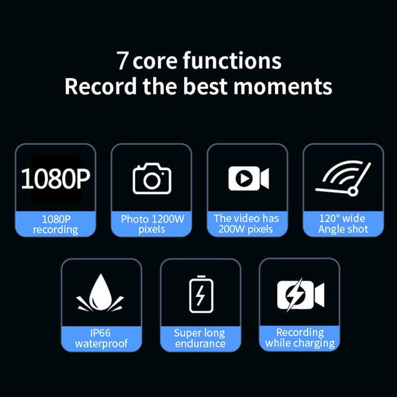 Sport Camera,Sport Camera Bike 1080p Built-in Wifi Camera Ip66 Waterproof Built-in 120° Wide Built-in Lens Wifi