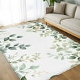 thumbnail image 4 of 8x10 Area Rugs, Teal Eucalyptus Leaves Non-Skid Rubber Backing Large Rectangle Rugs - Living Room Bedroom Home Office, Summer Botanical Spring Weeping Indoor Floor Mat Carpets Washable Rug, 4 of 9