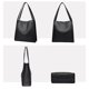 thumbnail image 4 of Bolso de mano informal para mujer, bolso hobo grande con cremallera, bolso de compras de cuero (negro), 4 of 8