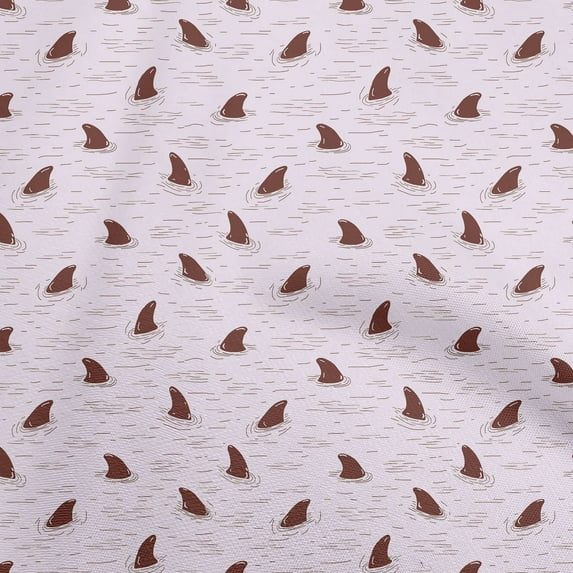 oneOone Rayon Rose Pink Fabric Ocean Shark Swimming Diy Clothing Quilting Fabric Print Fabric By Yard 56 Inch Wide
