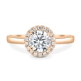 thumbnail image 3 of ESTE ORIGIN 2.00Ct Round Cut Moissanite Halo Solitaire Engagement Ring – Cathedral Setting in 10K Rose Gold for Women, 3 of 7