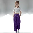 thumbnail image 4 of CHGBMOK Boys and Girls Sports Long Pants Loose Versatile Sweatpants Trousers Purple, 4 of 6
